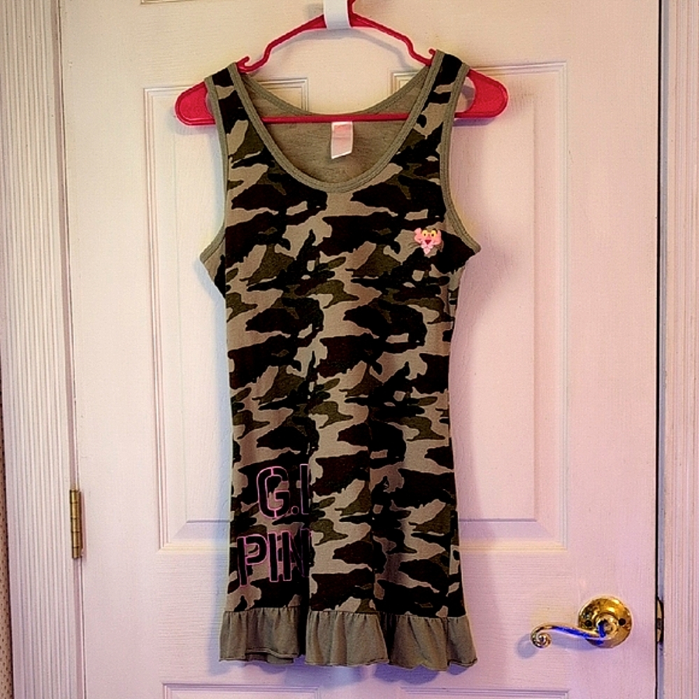 NWOT Y2K  Pink Panther Camo  Chemise Nightie
